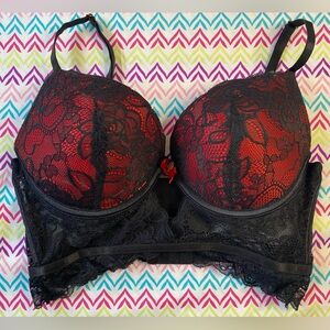 Daisy fuentes Red & Black Lace Underwire Bra 34B